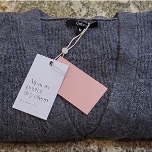 Quince Charcoal Baby Alpaca Wool Women's Cardigan